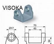 U objemka za pante, Hydro-metal, visoka, 34mm